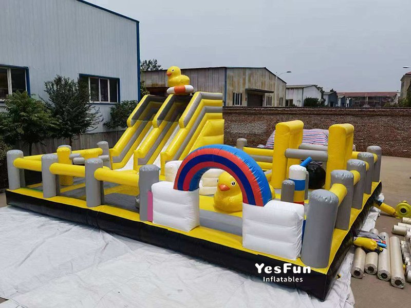 10x7meter outdoor kids duck inflatable theme park playground with big ...