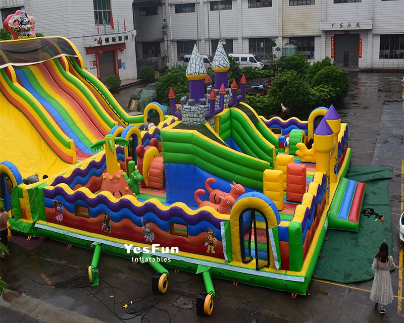 Children Inflatable Rides Outdoor blow up kids giant jumping castle inflatable amusement park ...