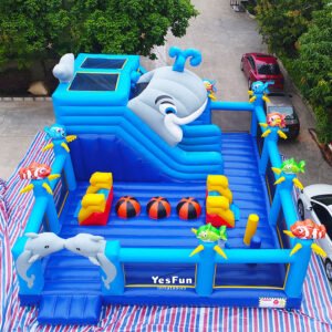 inflatable whale jumping castle park